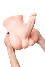 Мастурбатор с фаллосом Juicy Pussy Manuel телесный 25 см