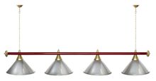 Лампа STARTBILLIARDS 4 пл. (плафоны синие,штанга золотая,фурнитура золото)