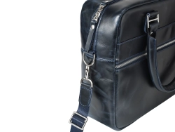 Деловая сумка из натуральной кожи "Alverio Dark Blue"