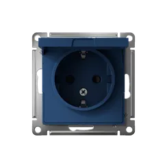 Розетка с крышкой Systeme Electric AtlasDesign Аквамарин ATN001146