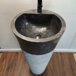Раковина напольная из мрамора Grey/Black ON-01350 (45*45*90 см)