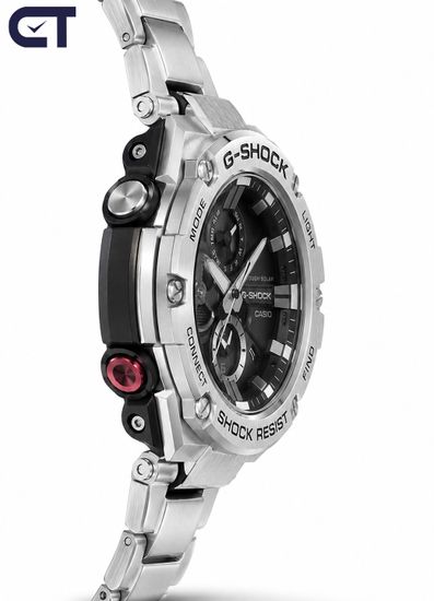 CASIO GST-B100D-1ADR G-SHOCK мужские наручные часы — массивная G-STEEL с Tough Solar, Bluetooth и стальным браслетом