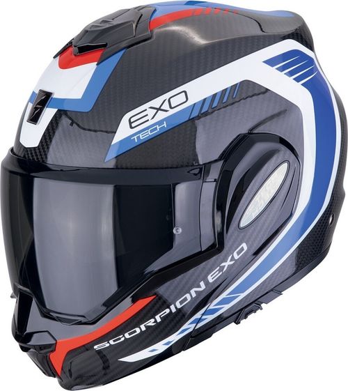 Купить Мотошлем Трансформер Scorpion EXO EXO Tech Evo Carbon Cosy / Черно-синий