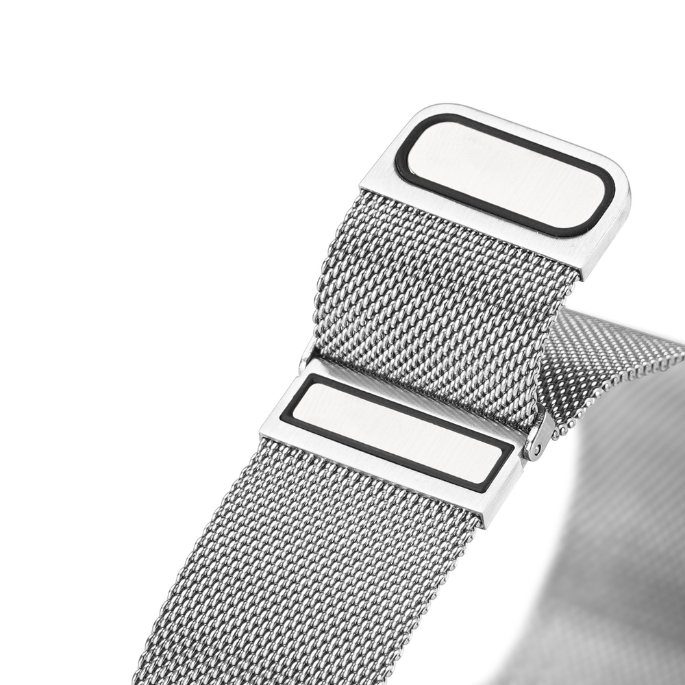 Ремешок из нержавеющей стали серебристого цвета от Dux Ducis для смарт часов Samsung Galaxy Watch 8 (40 и 44мм), серия Milanese Series (миланская петля)
