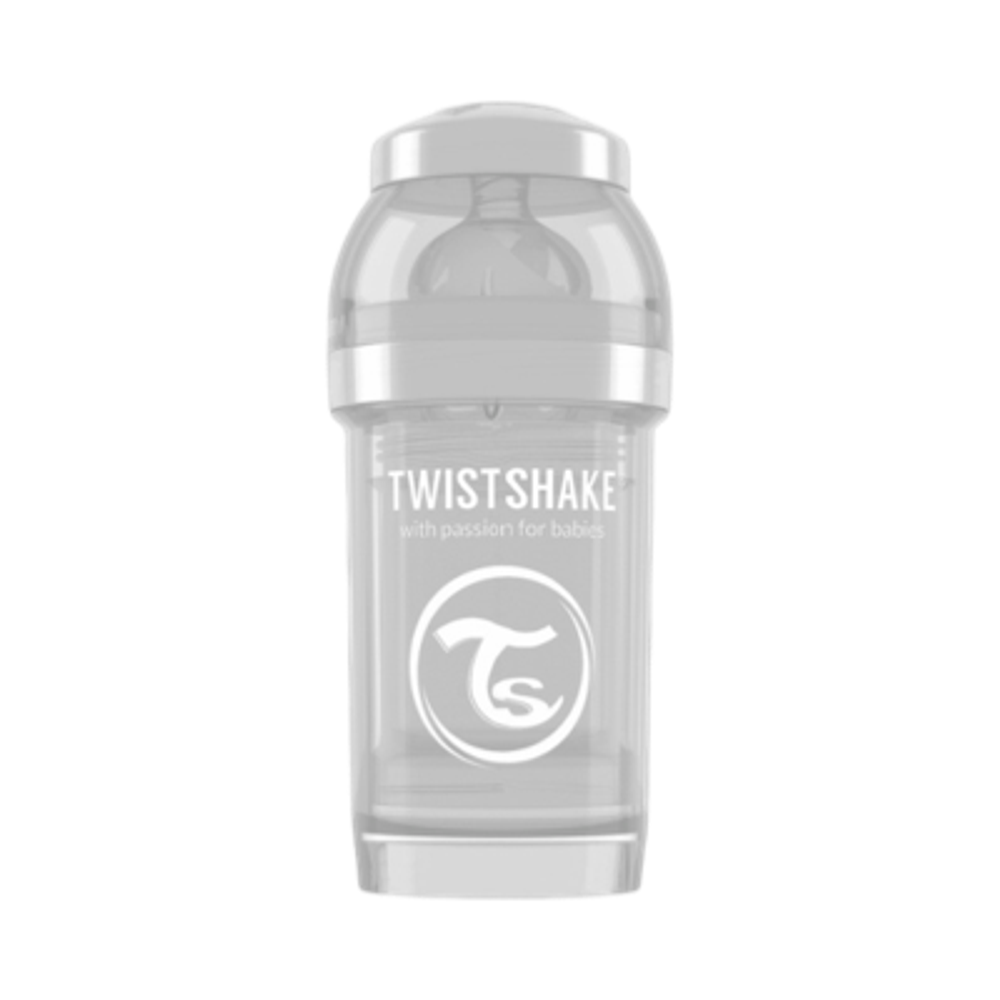 Антиколиковая бутылочка Twistshake для кормления 180 мл. Белый Бриллиант (Diamond). Арт. 78006