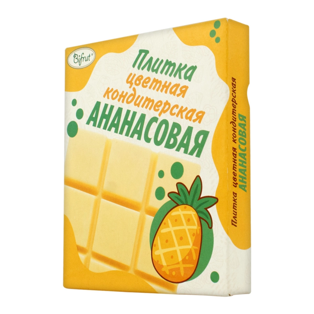Шоколад Плитка цветная кондитерская Ананасовая Bifrut 45 гр