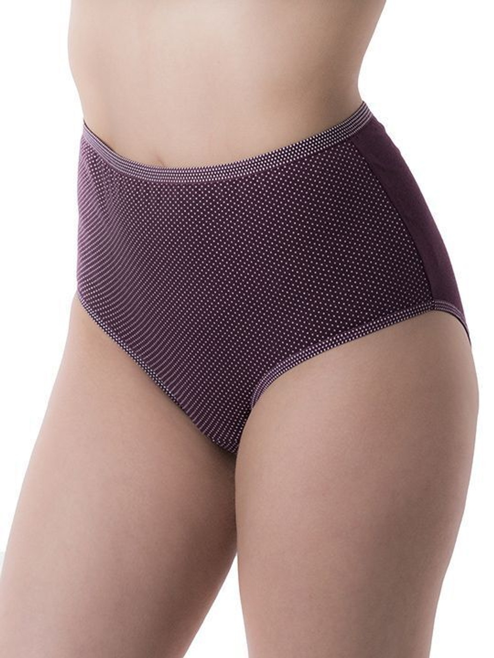 Женские трусы-макси plus size из хлопкового полотна (Размер: 52) (Цвет: бордовый)