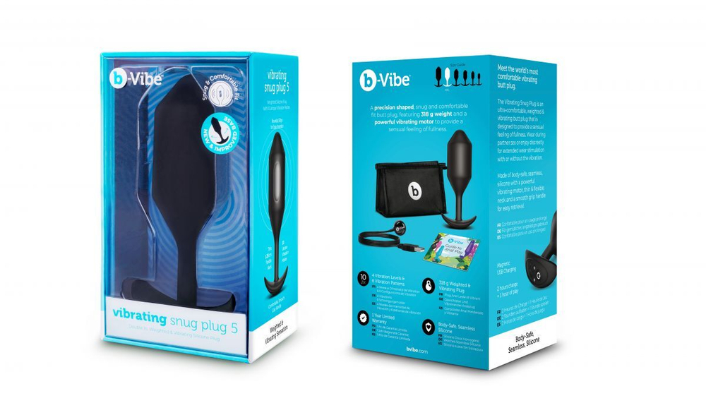 Черная вибропробка для ношения Vibrating Snug Plug 5 - 16,5 см.