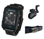 Мультиспортивные часы SIGMA ID.TRI BLACK, черн., 24250, с нагрудным датчиком  часы c GPS, встроенный пульсомер, для триатлона + нагрудн. датчик