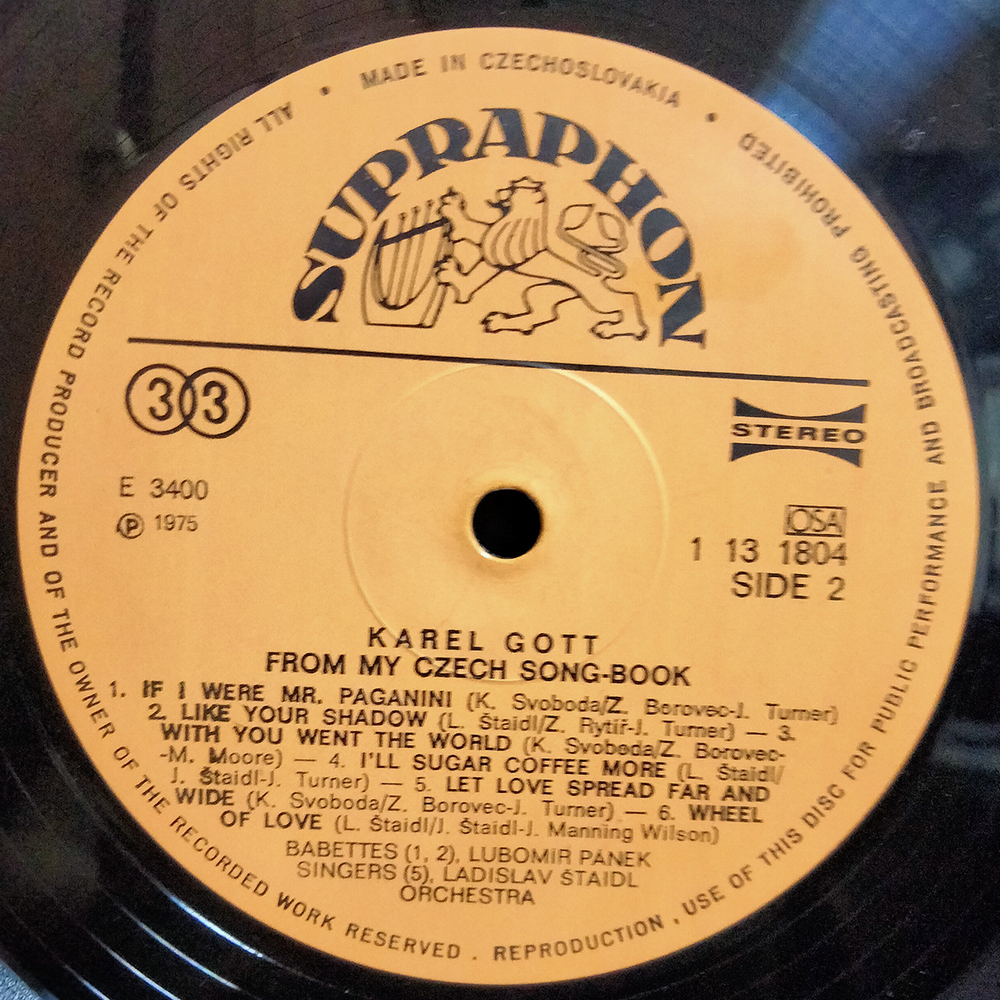 Karel Gott / From My Czech Song-Book (LP)
