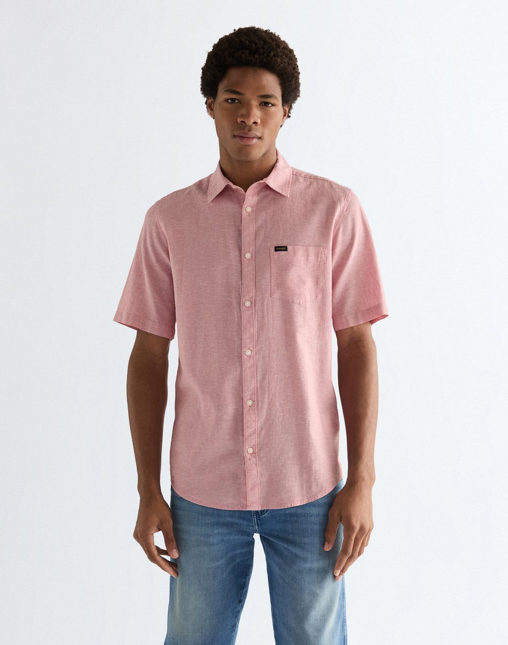 Рубашка мужская WRANGLER SS 1 PKT SHIRT DUSTY ROSE
