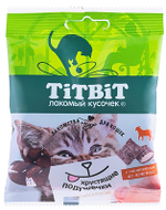 Хрустящие подушечки для кошек с паштетом из ягненка, 30г ТитБит