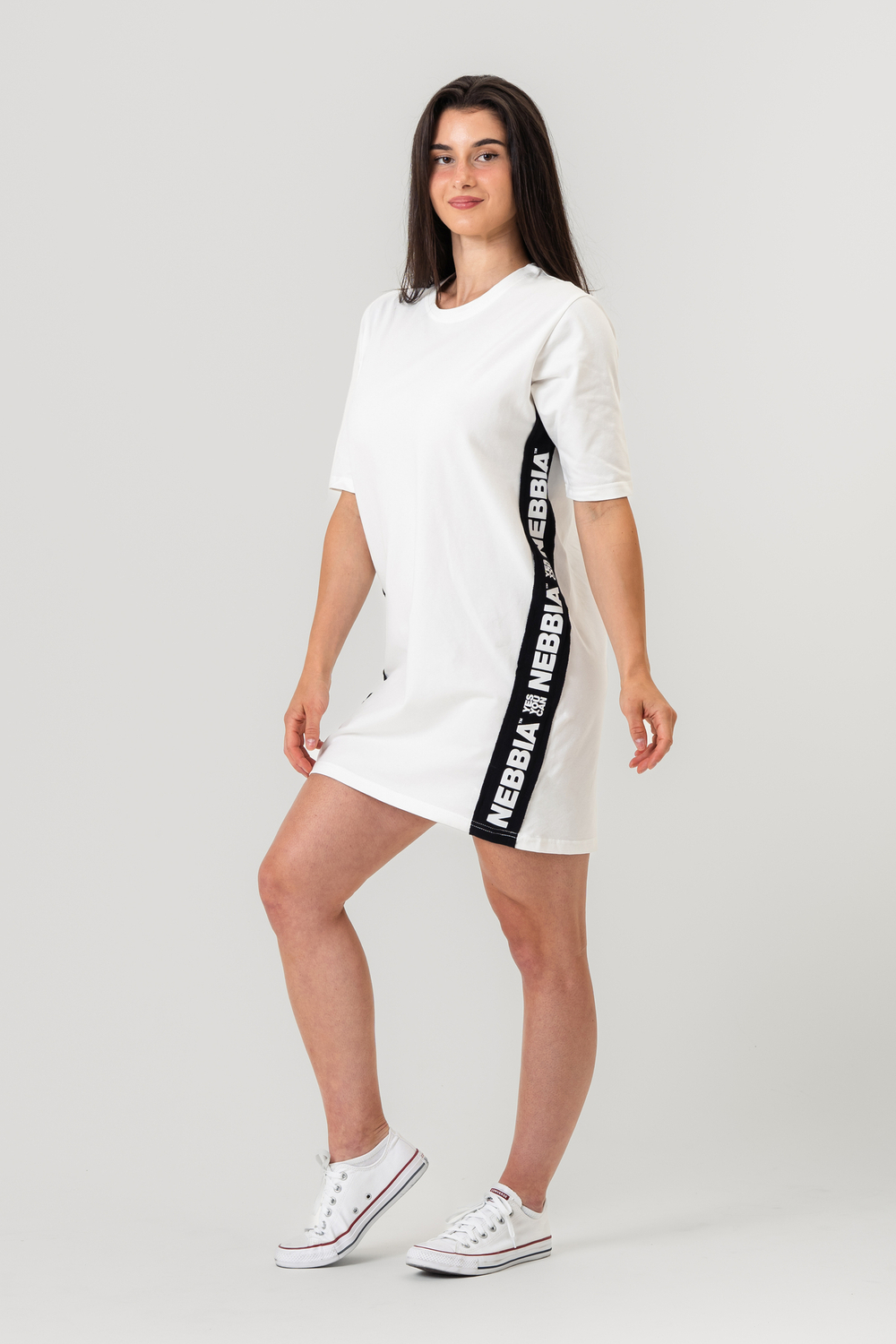 ПЛАТЬЕ-ФУТБОЛКА OVERSIZED T-SHIRT DRESS NEBBIA CLUB 594 Крем