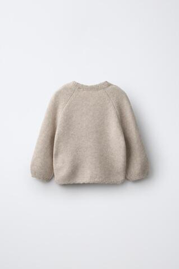 ZARA КАРДИГАН С ВЫШИТЫМИ ЦВЕТАМИ, СВЕТЛО-БЕЖЕВЫЙ