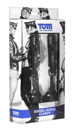 Мощные клипсы на соски для мужчин Tom of Finland с тяжелыми съемными грузами (Цвет: черный)