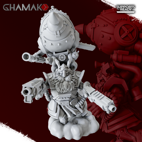 Grand Alliance Order  Kharadron Overlords Dwarf Endrinmaster with Dirigible Suit Штурмовик дварфов №1 миниатюра для dnd, днд, pathfinder, фентези, Настольная игра, НРИ, Варгейм, РПГ