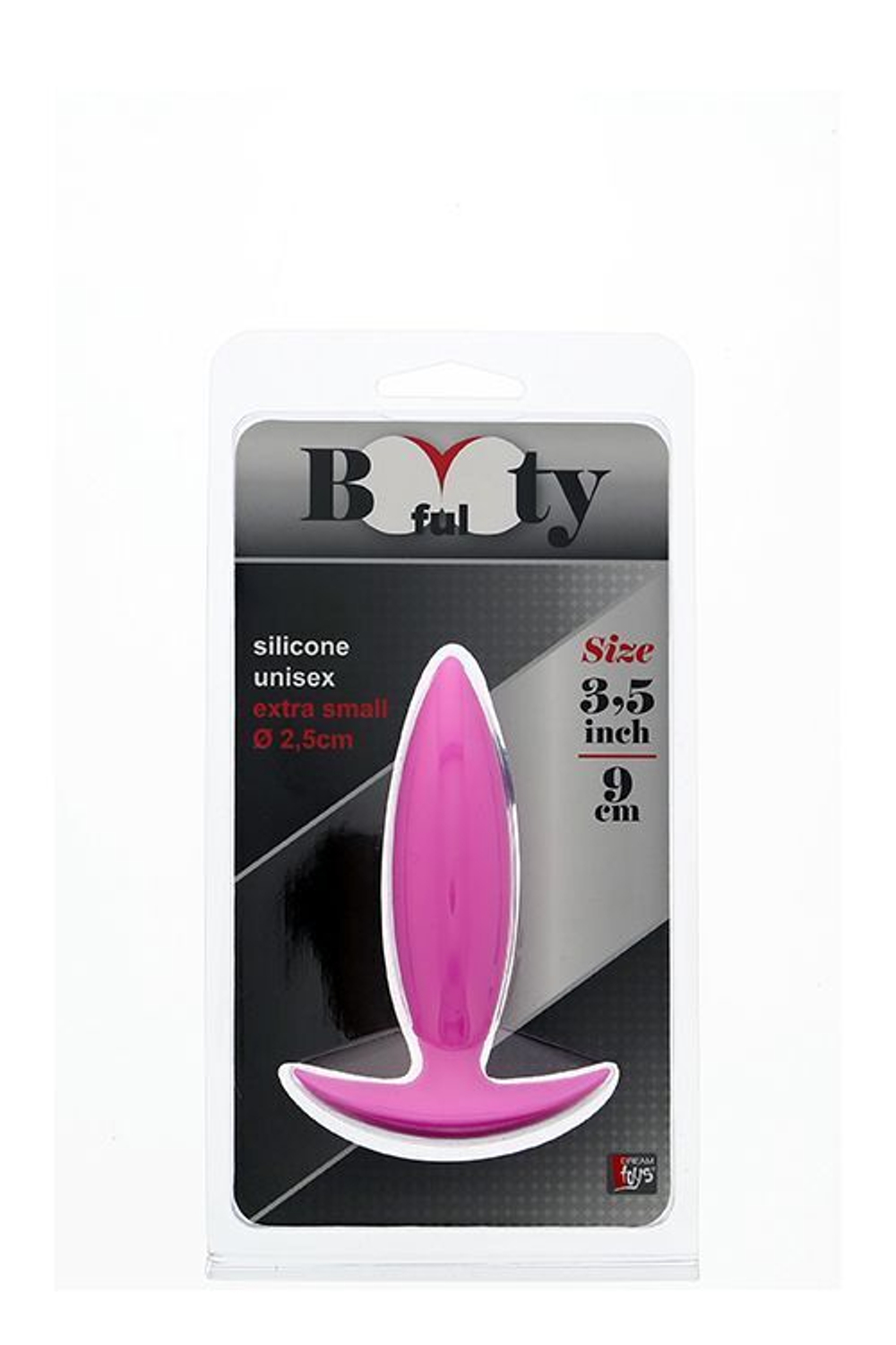 Малая розовая анальная пробка BOOTYFUL ANAL PLUG XTRA SMALL PINK - 9 см. (Цвет: розовый)