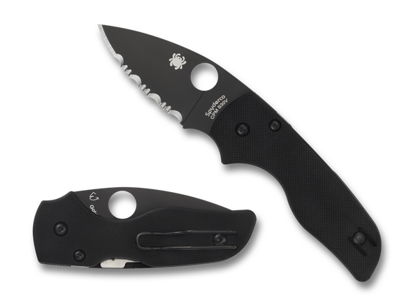 Цена наНож складной Lil' Native Spyderco, сталь Crucible CPM S30V Satin Serrated, рукоять G10