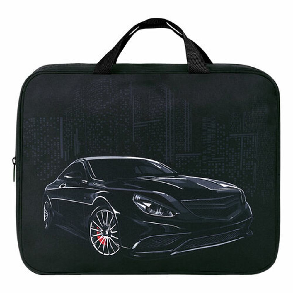 Папка на молнии с ручками BRAUBERG А4, 1 отделение, полиэстер, 80 мм, "City car", 271486