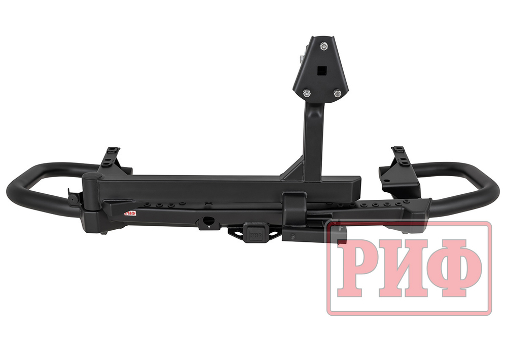 Бампер силовой задний Toyota Land Cruiser 200 2007-2015 c квадратом под фаркоп и калиткой, стандарт РИФ
