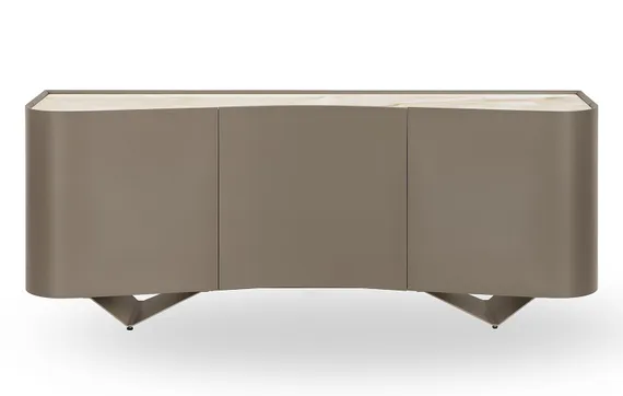 Комод Shelf 200х80х50 см, глянцевая керамика Toscane, матовая эмаль цвета тауп