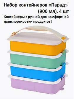 Набор контейнеров Парад (900 мл / 1,5 л) с ручкой