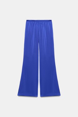 ZARA АТЛАСНЫЕ БРЮКИ НА ШНУРКЕ, СИНИЙ ЭЛЕКТРИК