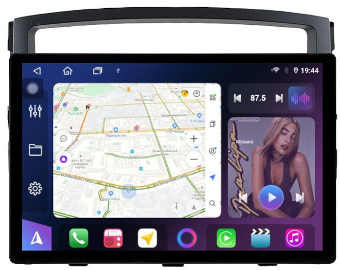 Магнитола для Mitsubishi Pajero 4 2006-2022 - FarCar BX877 монитор 13" 2K QLED на Android 13, Быстрая, CarPlay, 4G SIM-слот