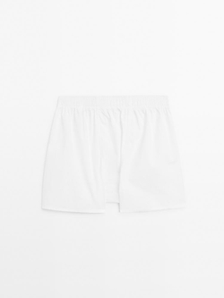 Massimo Dutti Однотонные боксеры из 100% хлопка, белый