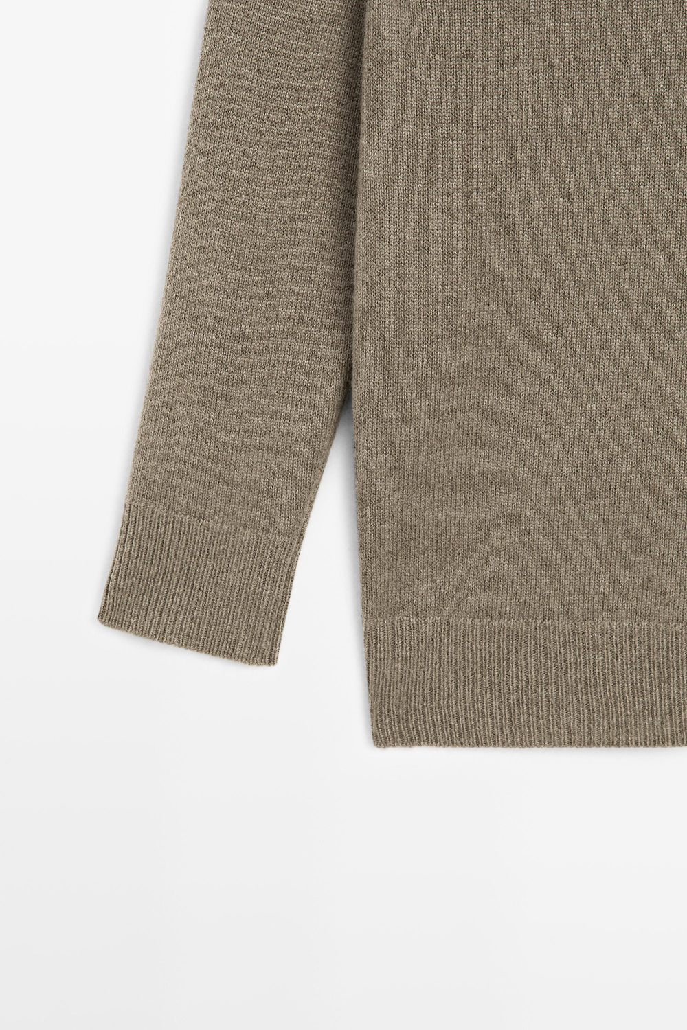 Massimo Dutti Джемпер оверсайз из 100% кашемира, пестро-зеленый