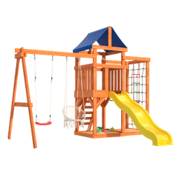 Детская площадка Fun Land с сеткой стенкой и плетенным креслом