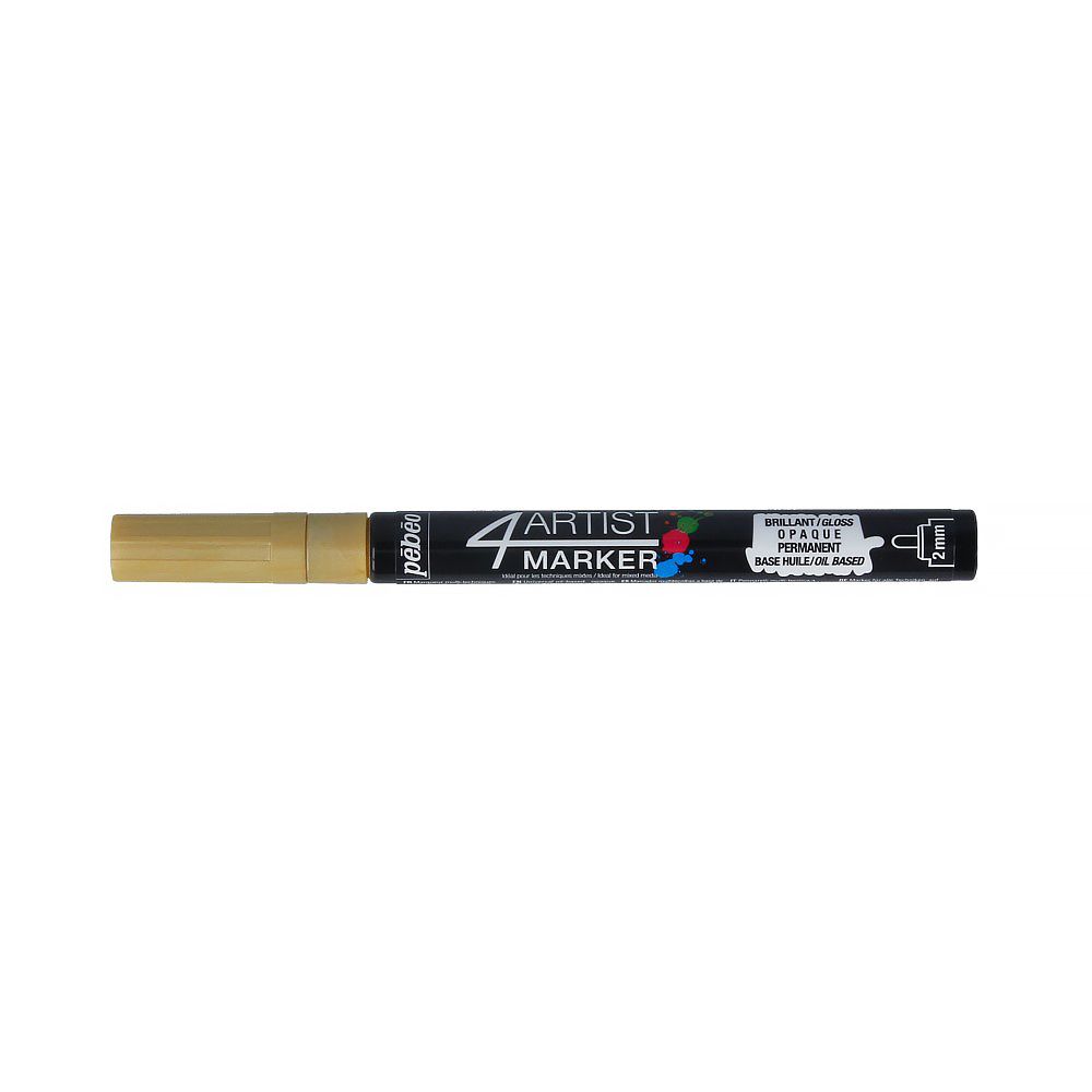 Маркер художественный 4Artist Marker на масляной основе 2 мм, перо круглое, 6 шт, 580055 золото, Pebeo