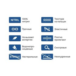 Перчатки нитриловые голубые 100 шт(50 пар) Размер L