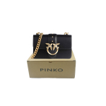 Сумка Pinko Simply Series Simple Rivet Chain Classic Grain Leather Bird Bag Swallow Bag Messenger Bag Shoulder Bag Mini Black Gold, 1P22JJ-Y7SP-Z99Q