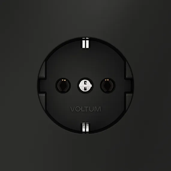 Розетка с заземлением Voltum S70 Черный матовый VLS040108