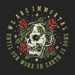 принт PewPewCat с черепом We are immortal