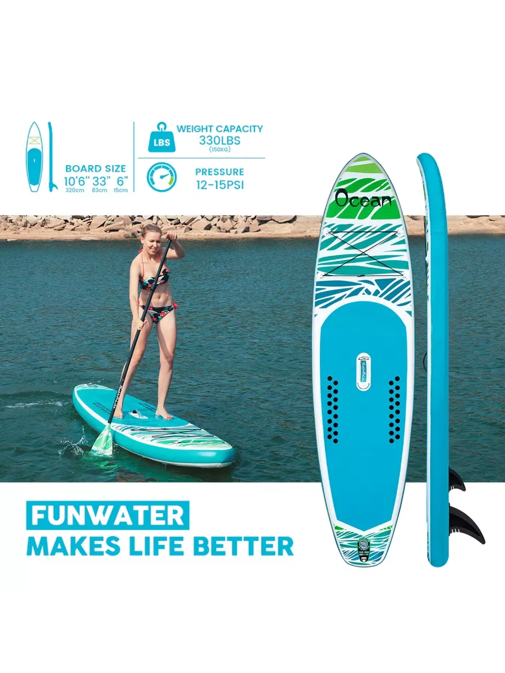 Сапборд надувной сап борд, sup board FunWаtеr Ocean 320 см