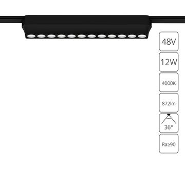 Магнитный трековый светодиодный светильник 12W 4000K A6154PL-1BK чёрный Rapid Arte Lamp