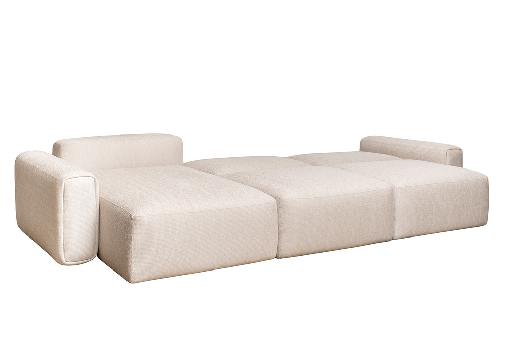 Диван Garda Decor трехместный Турин (Turin)(3 секции) с канапе и мех бежевый Koza3805-BEG 355*163,568 см