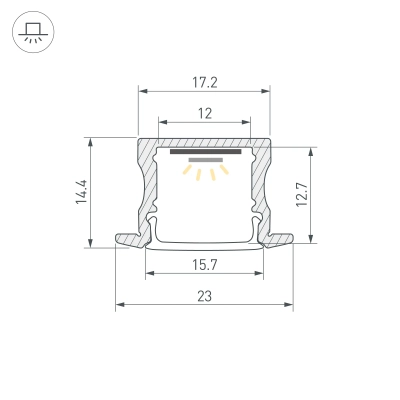 Профиль LINE-2315-F-2000 WHITE (Arlight, Алюминий)