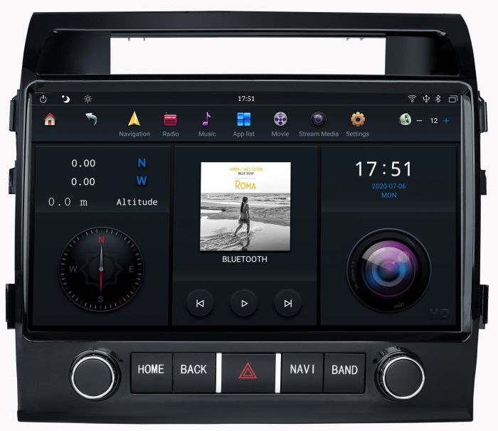 Магнитола для Toyota Land Cruiser 200 2007-2015 (экран климата снизу) - Kuberg ZF-6025L-DSP на Android 9
