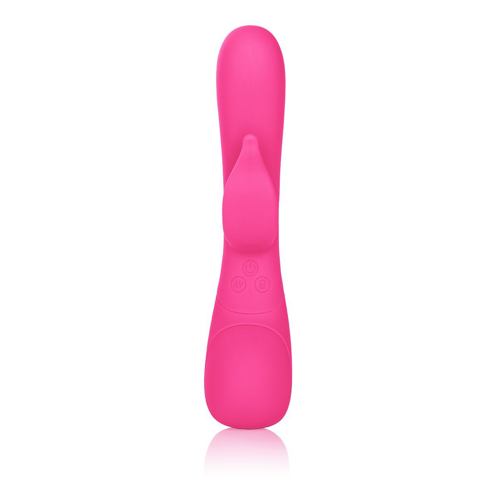 Розовый вибромассажер Impress Dove со стимуляцией клитора - 18 см. (Цвет: розовый)