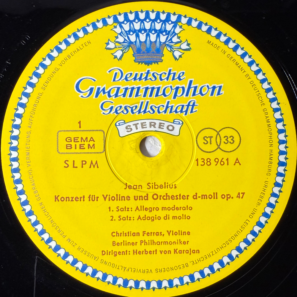 Сибелиус - Концерт для скрипки / Финляндия (Германия 1965г.)
