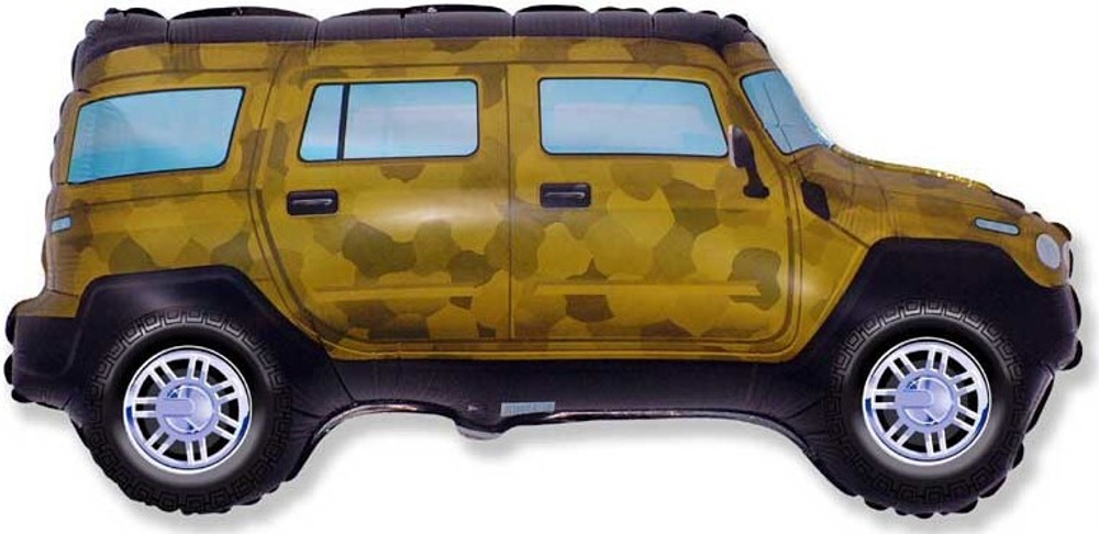 Шар (33""/84 см) Фигура, Внедорожник Джип, Военный, 1 шт. В088