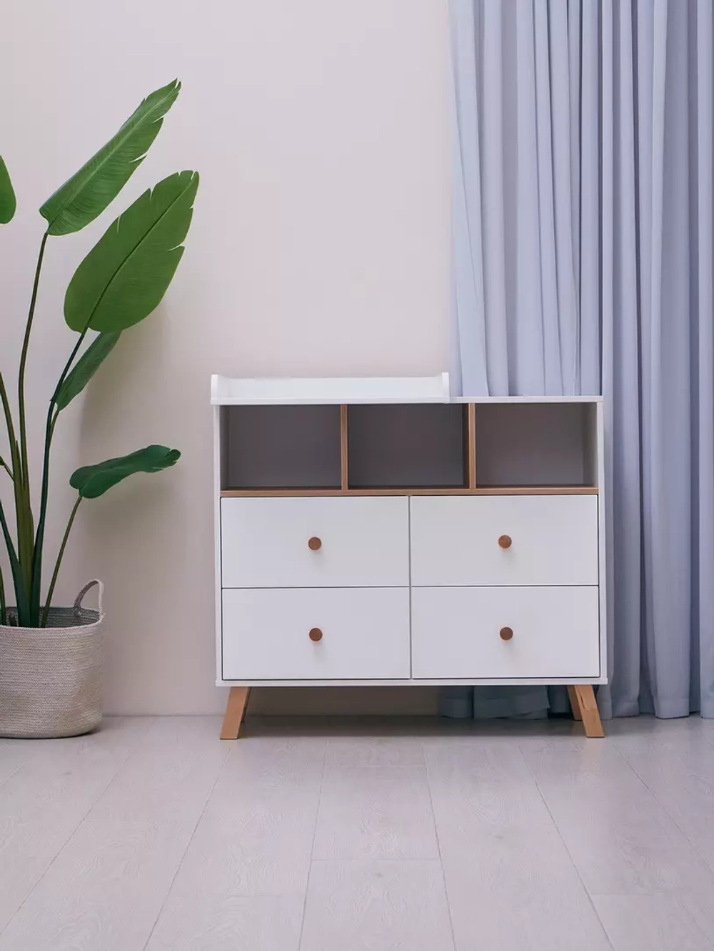 Комод с ящиком "Style" 80 см 2 ящика 2 отсека (арт.115) Cloud White