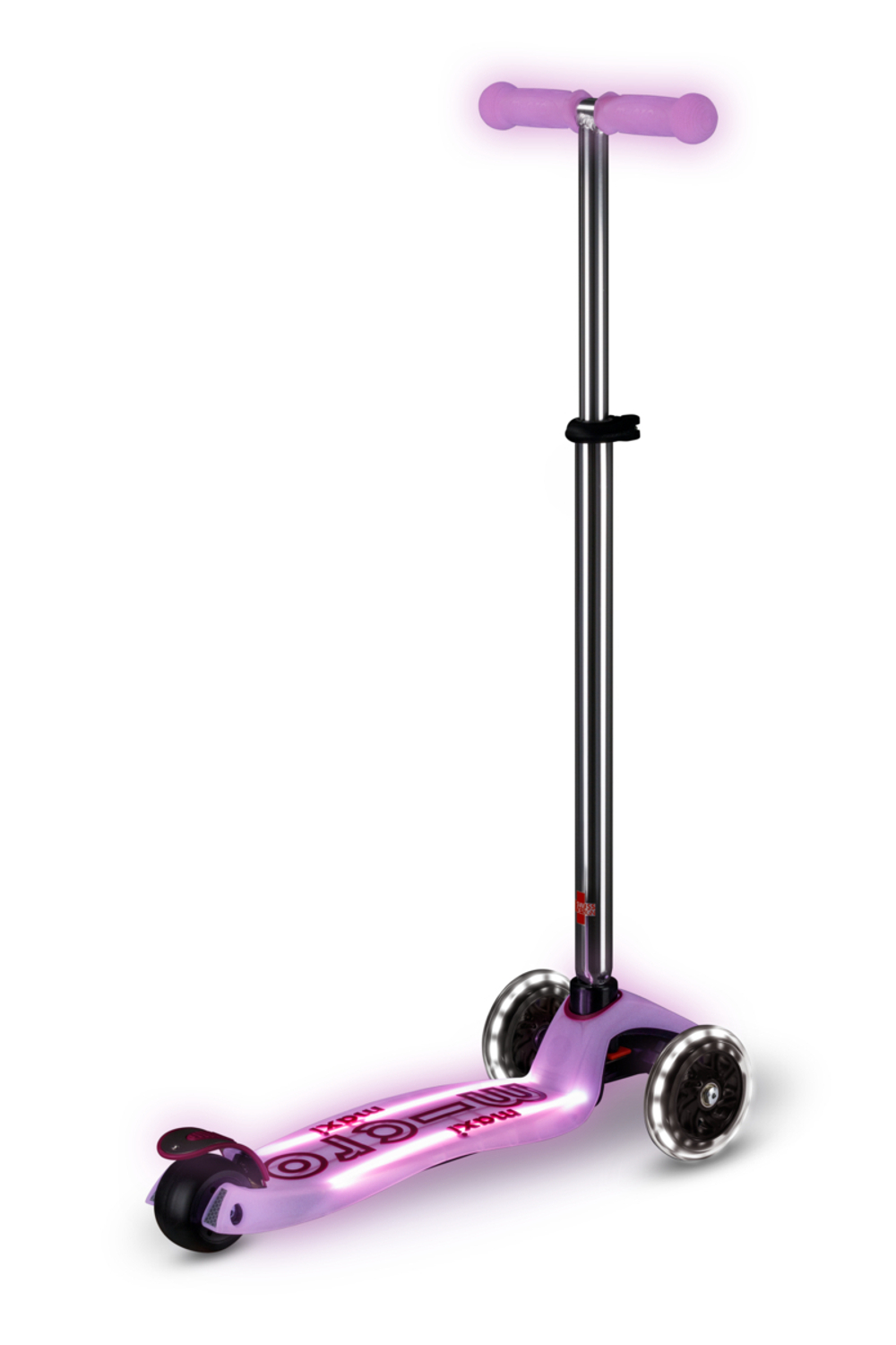 Самокат Maxi Micro Deluxe Glow Plus (светящийся) LED яркий сиреневый