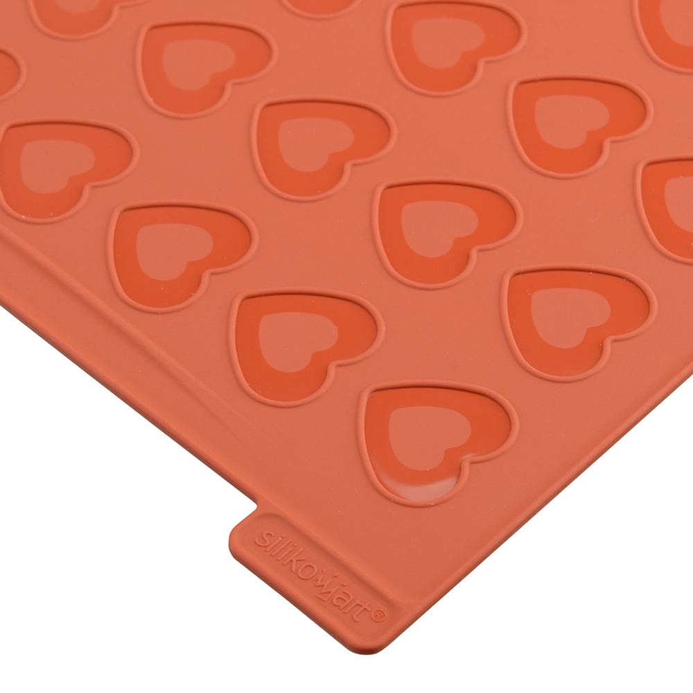 Форма силиконовая для приготовления печенья macaron heart, 30х40 см