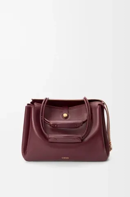 Loewe Большая сумка Madrid из мягкой телячьей кожи, бургунди