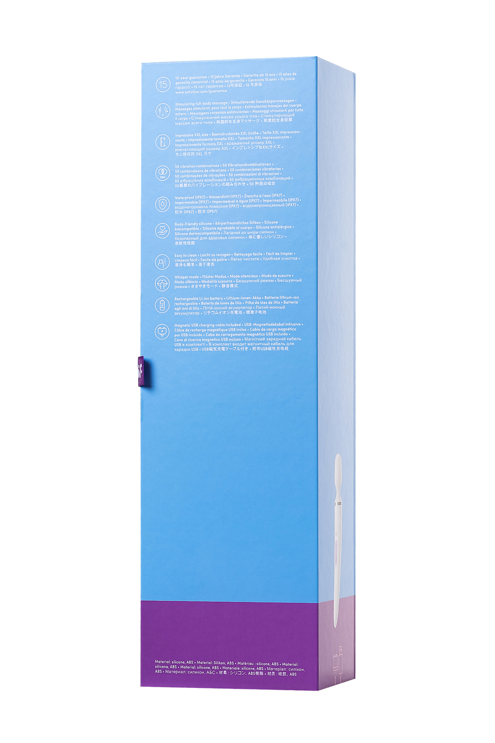 Нереалистичный вибратор Satisfyer Wand-er Woman, ABS пластик, белый, 34 см