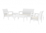 Комплект пластиковой плетеной мебели Siesta Contract Miami Lounge Set, белый